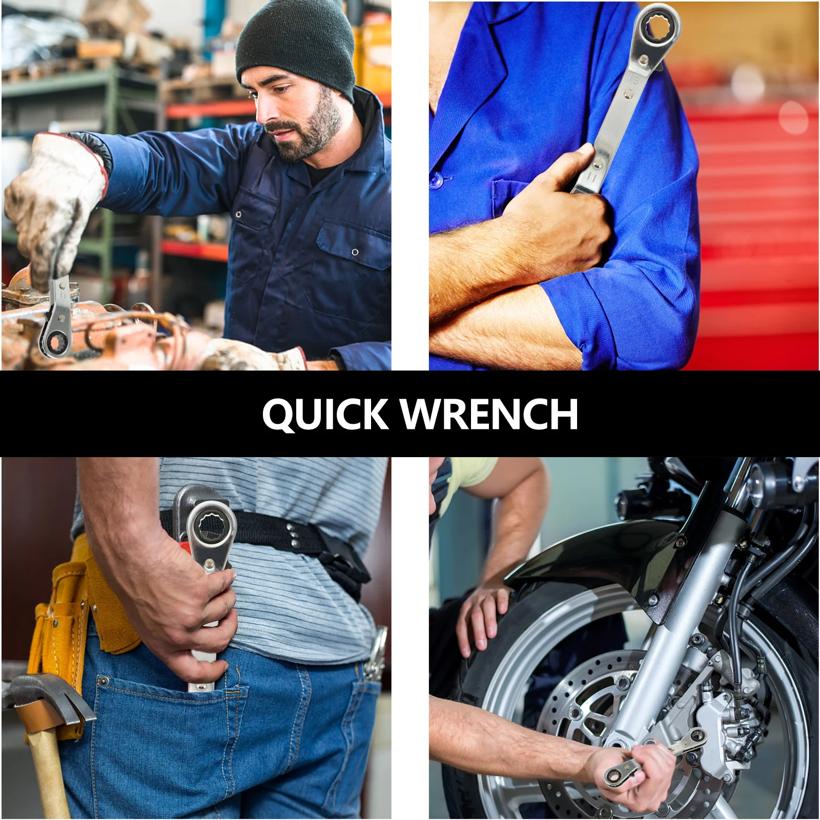 

1Pcs Double Box End Ratcheting Wrench 11x13mm Polished Surface Reverse Action Ratchet Spanner Emergency Repair Tool