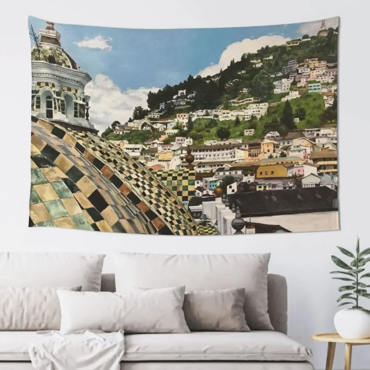 Overlooking Quito, Ecuador Tapestry Decoration Bedroom Outdoor Decoration Wall Tapestries Tapestry