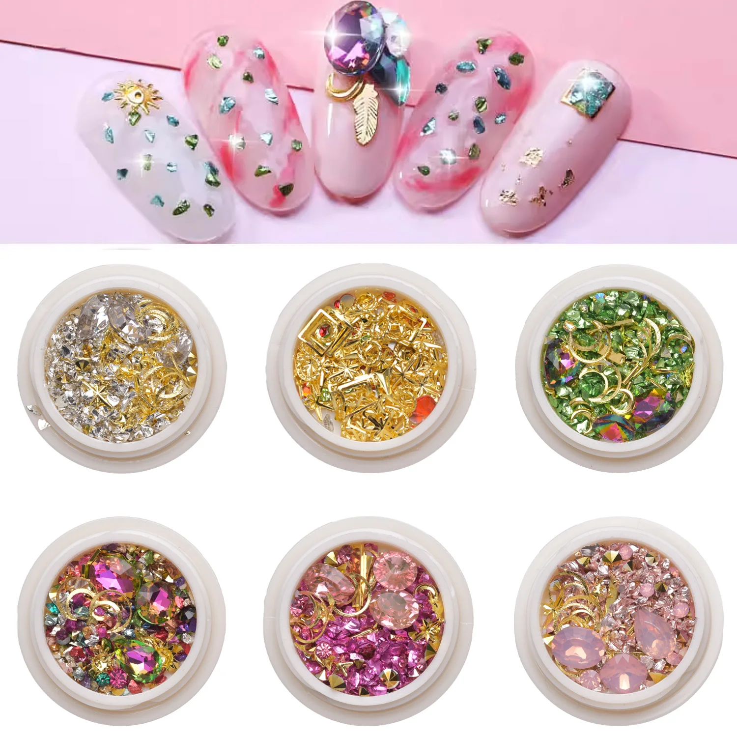 

Resin Stones Jewelry Metal Rivet Diamond Epoxy Resin Filling Accessories For DIY Earrings Pendant Phone Case Nail Art Decoration