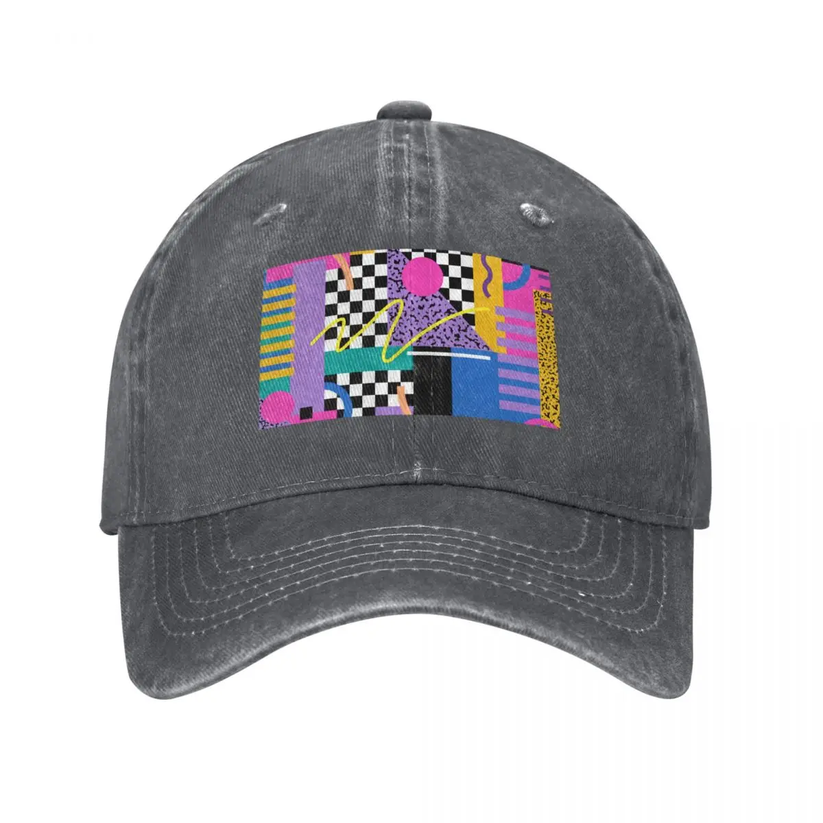 

Memphis Pattern 34 - Retro 90s / 80s Baseball Cap cute New In The Hat derby hat Ladies Men's