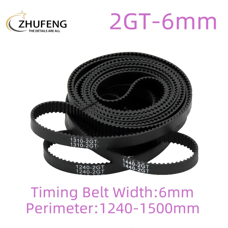 

3D Printer GT2 6mm Closed Loop Rubber 2GT Timing Belt Length 1240 1250 1310 1324 1340 1350 1360 1440 1474 1500mm