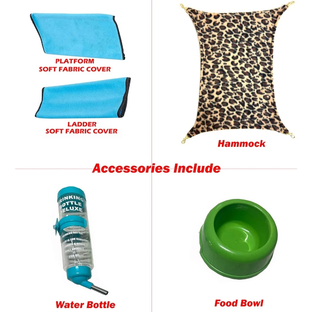 كبير اثنين من قصة كاملة فاخرة وحدة مزدوجة 4-طبقات ضيق 1/2 بوصة بار تباعد دائم الأبواب الأمامية زجاجة ماء وعاء طعام