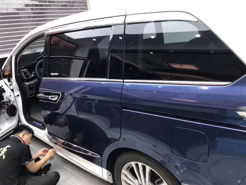 

Super Gloss Metallic Midnight Blue Wrapping Film Vinyl Vehicle Car Wrap Sheet Roll Air Release Technology