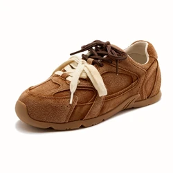 DIMANYU scarpe Gump in vera pelle donna 2024 primavera nuove scarpe da ginnastica stringate retrò scarpe da donna Casual antiscivolo femminili