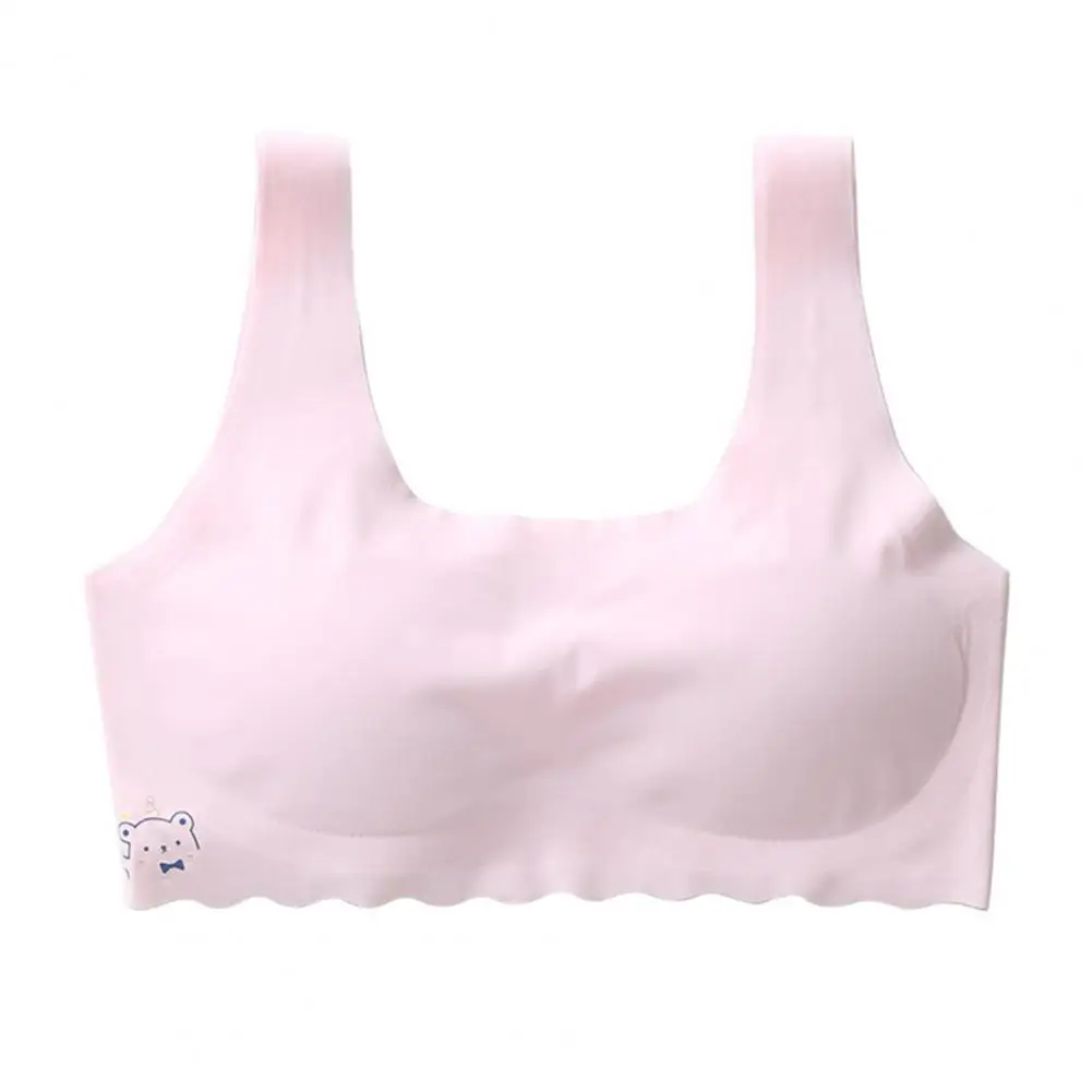 Slip-resistant Bra Comfortable Student Vest Bra with Wide Elastic Straps for Girls Natural Shape High Stretchability for All-day