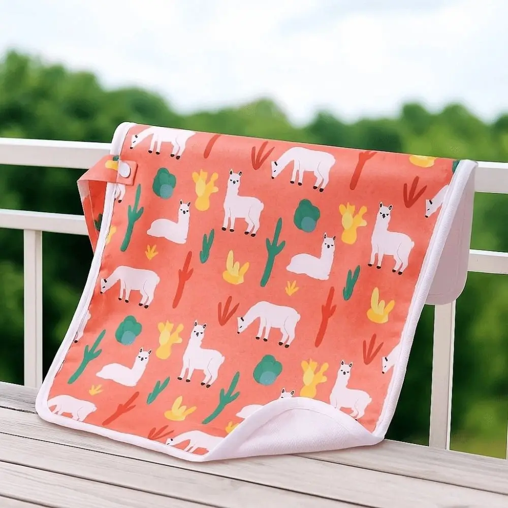 

Foldable Diaper Changing Pad Alpaca Printed Infant Diaper Urine Mat Comfortable Waterproof Menstrual Anti-dirty Pad For Newborn