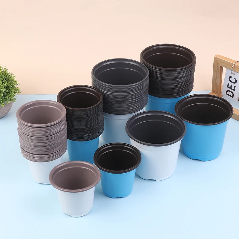 10 Pcs Two-color Thickened Plastic Seedling Pots Succulent Cultivation With Small Pots Simple Planting Seedling Pots