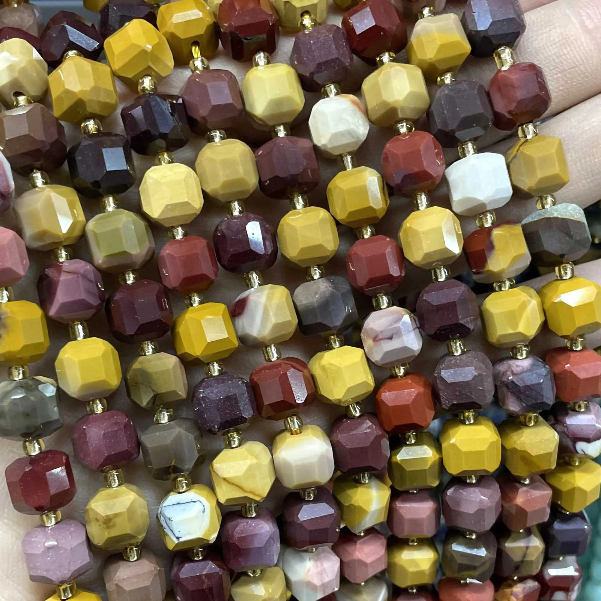 Natural Stone Square Agates Amethyst Tiger Eye Rose Quartz Cube Loose Spacer Beads For Jewelry Making DIY Charm Necklace Earring