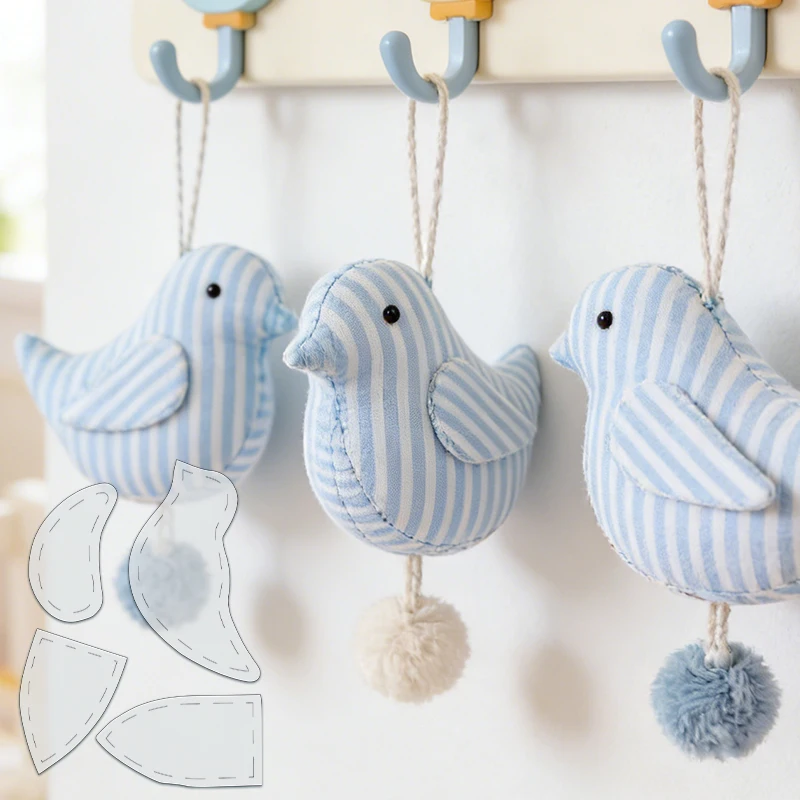 NUBECOM 4pcs Bird Sewing Template DIY Bird Pattern Quilting Templates Reusable Transparent PET Templates view 4