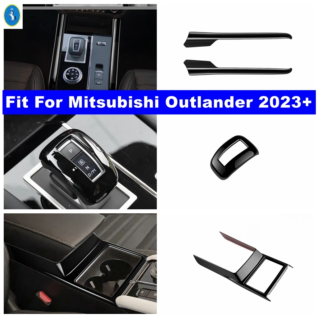 

Black Gear Trim Strip / Shifter Head Knob / Central Control Panel Cover Trim Fit For Mitsubishi Outlander 2023 2024 Accessories