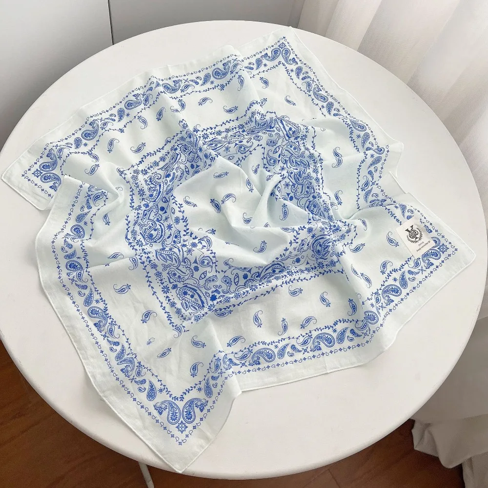 

All-match Thin Cotton Square Scarf Breathable Korean Small Scarves Headband Scarf Hair Band Cashew Nut Print Silk Scarf Outdoor