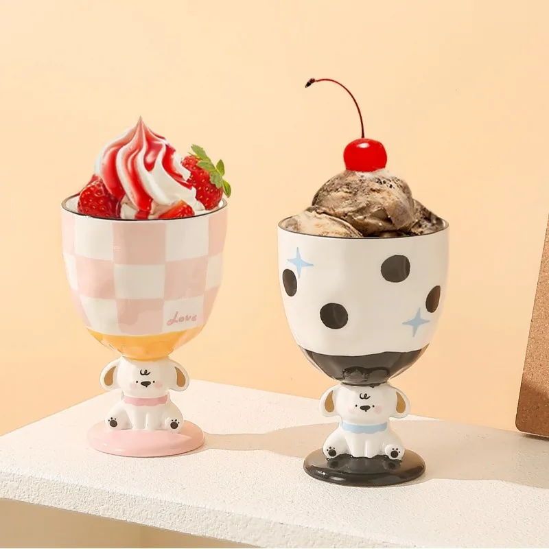 クリエイティブ子犬マグセラミックマグかわいい漫画背の高いマグアイスクリームカップ水マグコーヒーマグコーヒーカップ