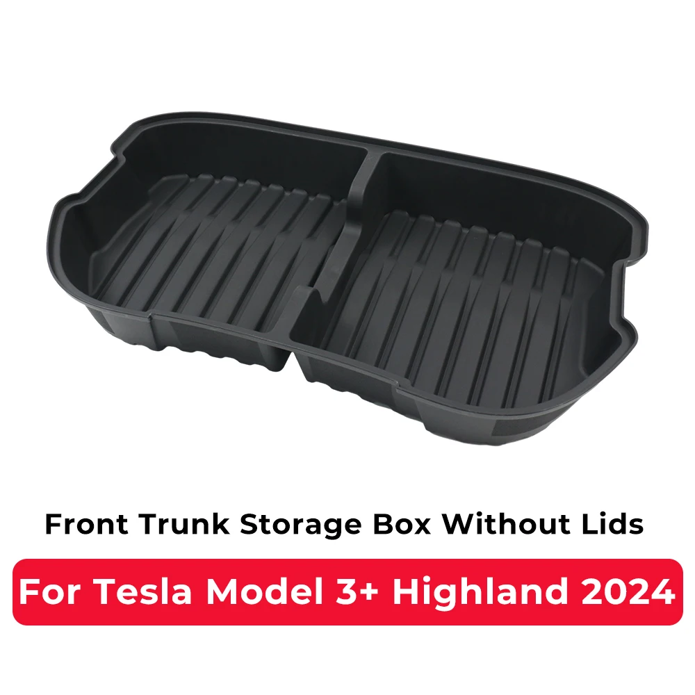 Car Front Trunk Storage Box Frunk Organizer Cargo Protective Tray For Tesla Model 3 Highland 2024 Storage Container Waterproof