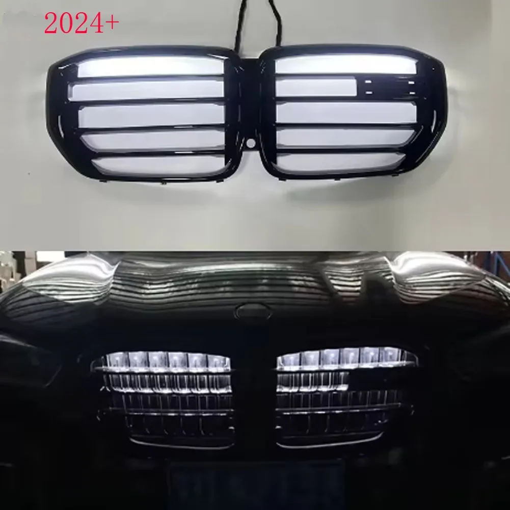 

Car LED Light Center Front Grille For BMW G05 X5 LCI G18LCI upgrade to X5M 2018-2023/2024+ Glossy Black