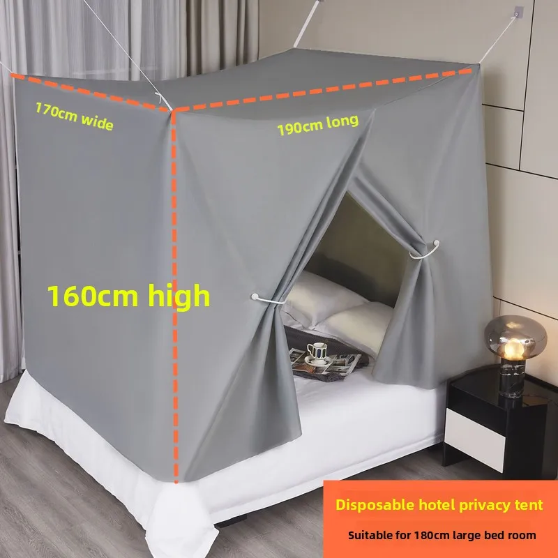 

Портативная одноразовая палатка для конфиденциальности, отель, спальня, кровать для конфиденциальности, подходит для 8-метровой кровати, фильтрация воздуха, рама не требуется