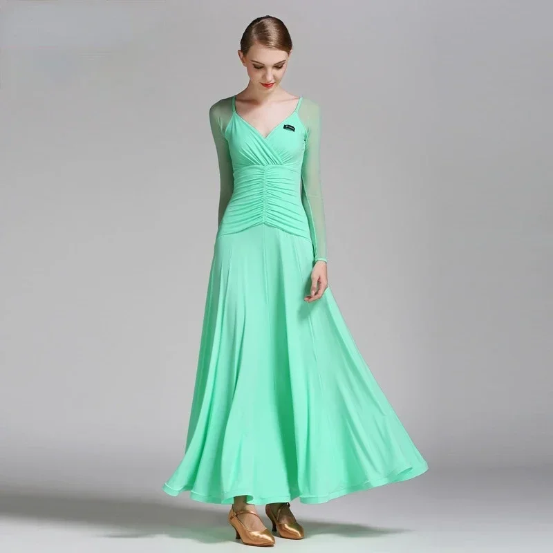 

Modern Dance Dress Ballroom Dance Competition Performance Costumes Women Waltz Tango Foxtrot Practice Wear Spanish Dress