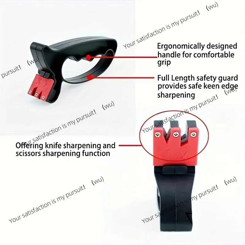 Lightweight ergonomic multifunctional scissor sharpener, V-shaped manual