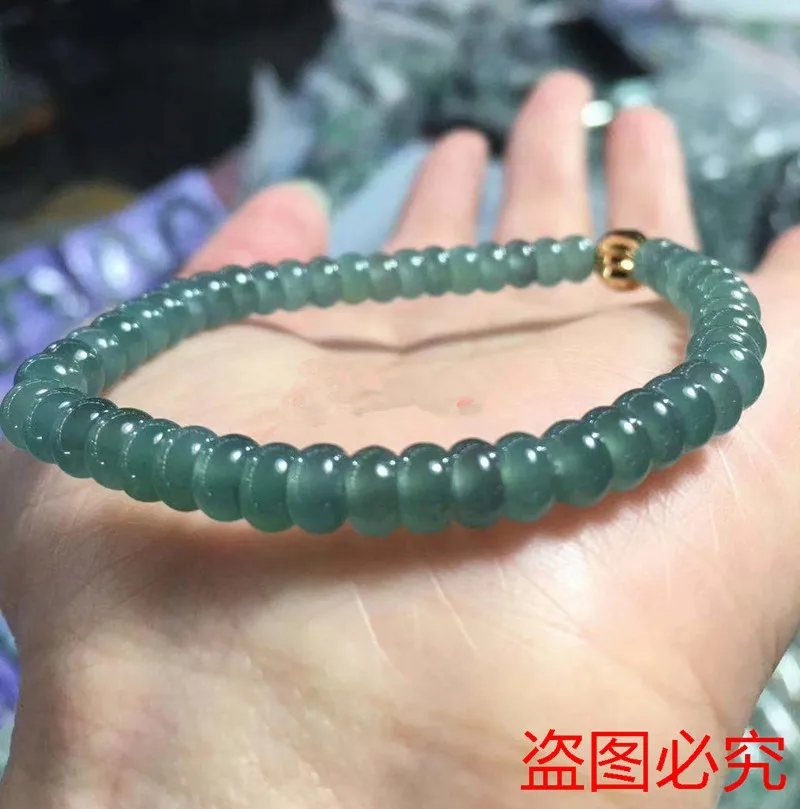 

Genuine Myanmar Jadeite Blue Water Jade Bracelet Women Healing Gemstone Fine Jewelry Natural Burma Jade Abacus Beads Bracelets