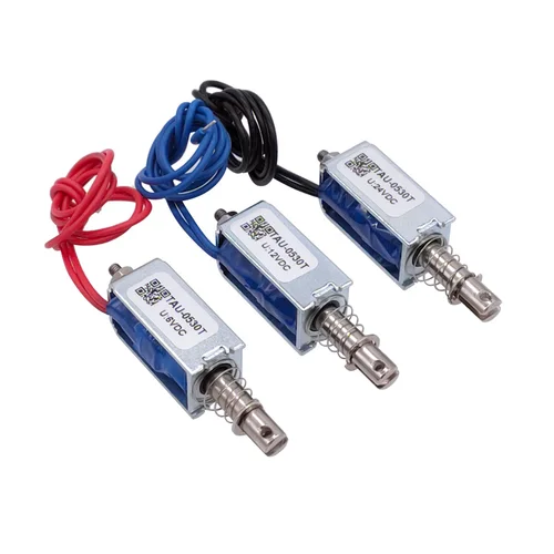 Solenoide magnético Dc 6V 12V 24V TAU-0530 electroimán de marco abierto Push & Pull TAU-0530T TAU-0530B carrera 10mm fuerza de mantenimiento 700g
