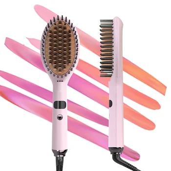 Image Professional To Straighten Electric Hair Straightener Ceramic Comb Brush