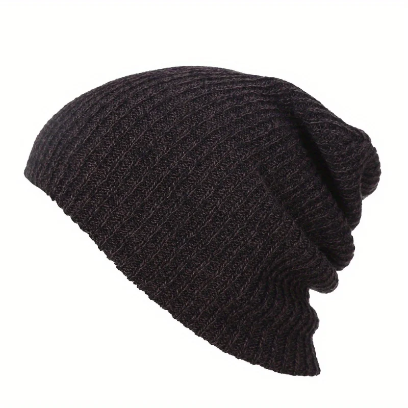 

Men Winter Warm Hat Adult Knitted Casual Beanies Cotton Wool Hats for Men Brand Outdoor Cap Solid New Stylish Hat