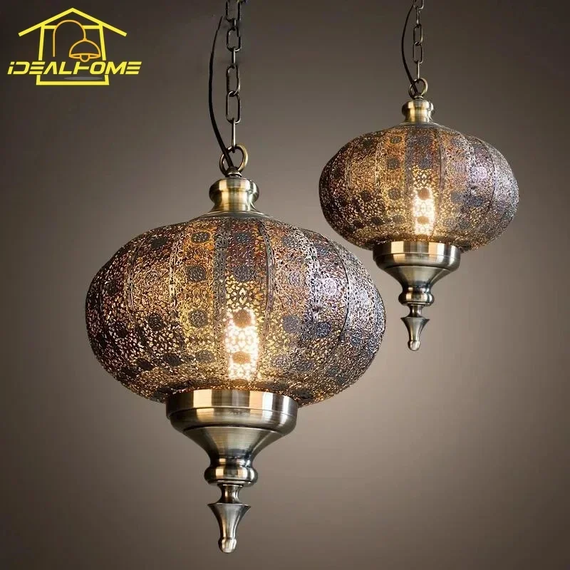 Southeast Asia Vintage Exotic Pendant Lights Designer Industrial Moroccan Birdcage Ceiling Hanging Lamp Living Room Decor Home