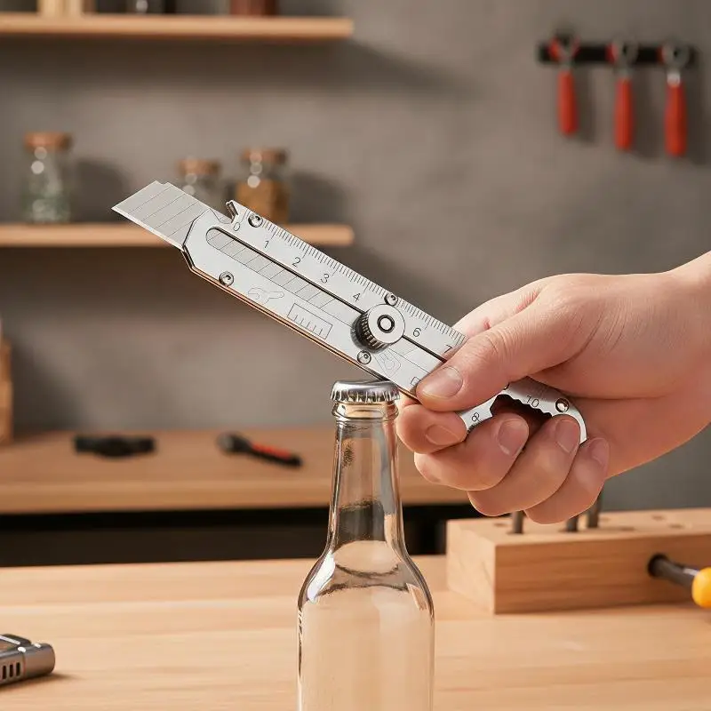 Retractable Stainless Steel Utility Knife Heavy Duty Multipurpose Box Cutter for DIY Hobby Office Warehouse Express Unpacking
