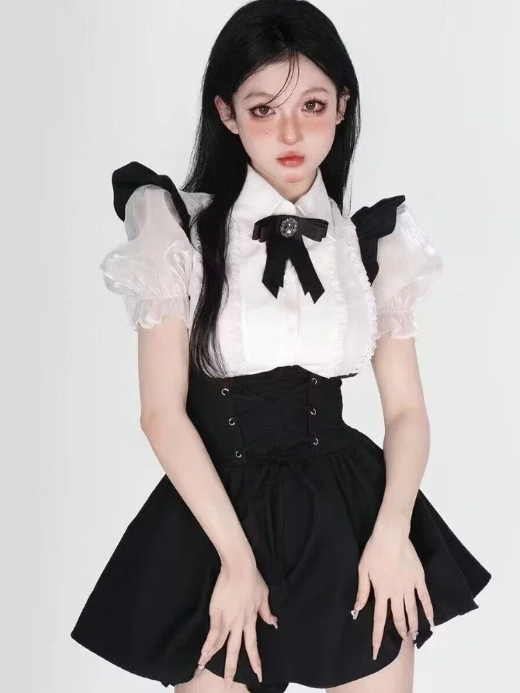 أزياء الصيف تحلق كم بسيط مثير عارضة تسلق دافئ الطلاب اللباس الناعم مجموعات النساء جميل اليومية الكورية نمط كل مباراة #5