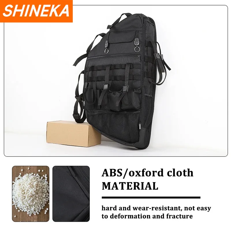 SHINEKA Car Trunk Side Door Roll Bar Storage Bag Tool Bags Multi-Pockets Cargo Organizers For Jeep Wrangler JK JL 2007-2023