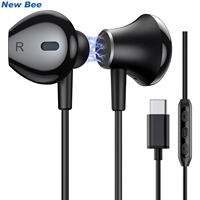 New Bee CH21 Wired Earphone Type-C with Mic in-ear Wired Headphones For Xiaomi Samsung NOTE 10 NOTE 20 S21 S20 Cellphone Headset