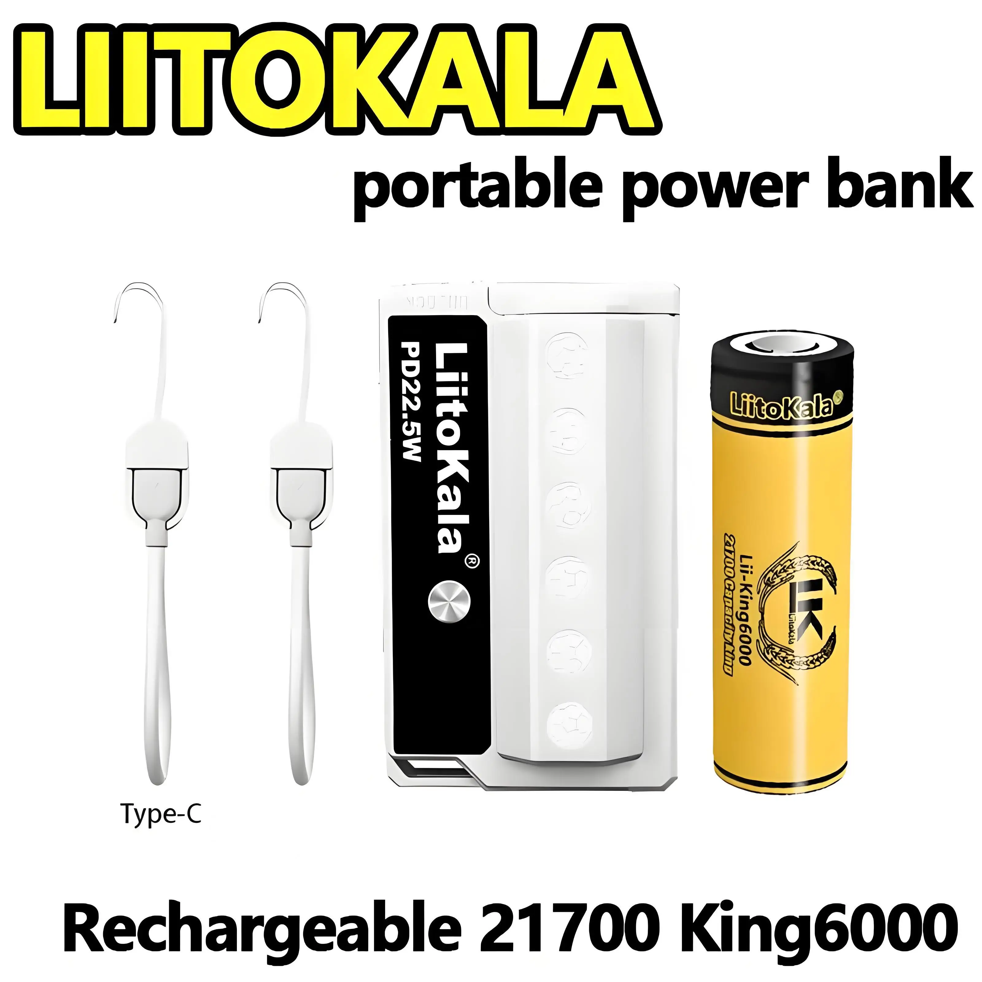 

LiitoKala 22.5W PB-L01 portable power bank: with detachable 21700 King6000 battery, ultra light, suitable for travel and gaming
