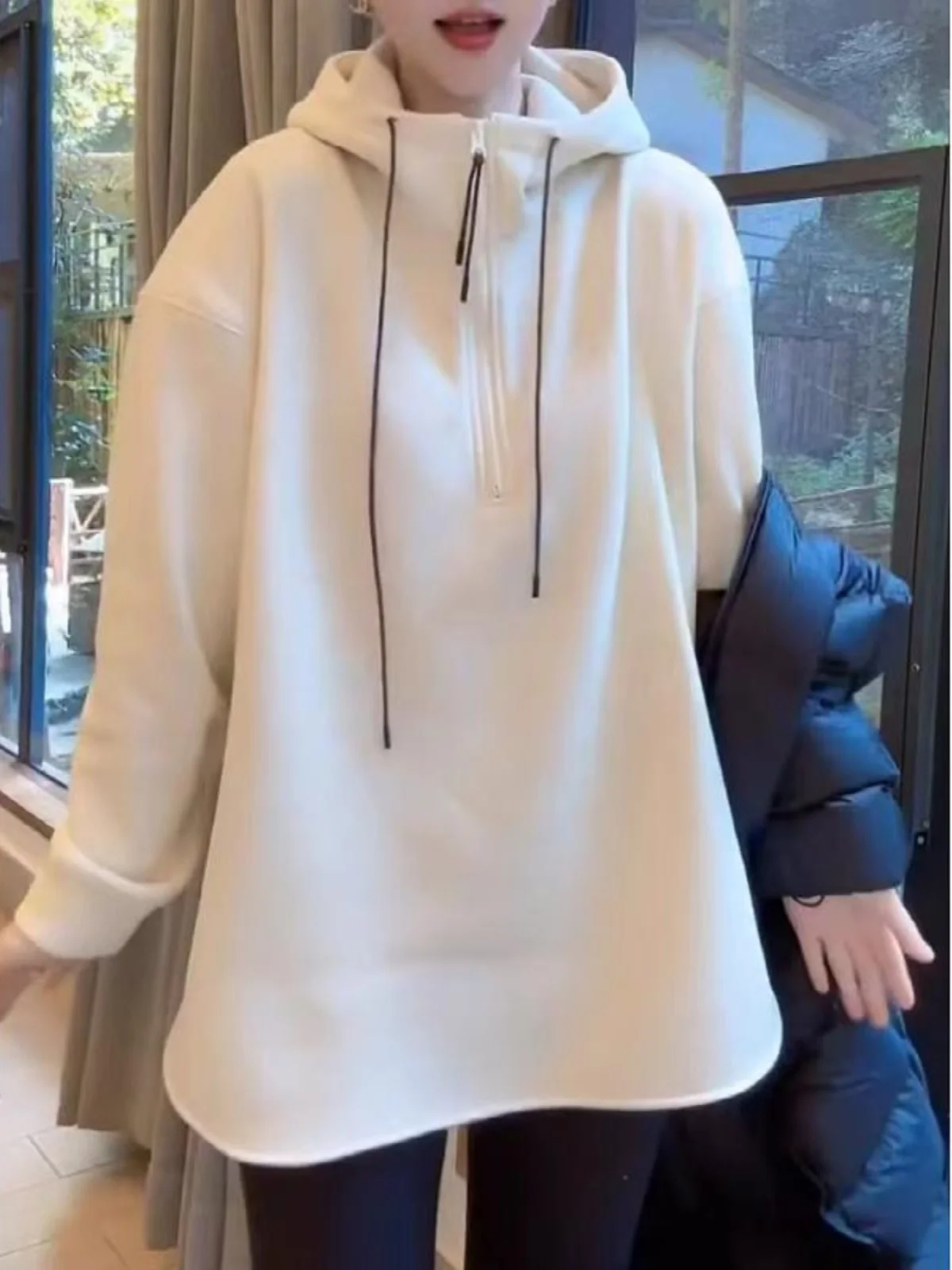 Leuke hoodies met capuchon Dames Tops Lady Turn-Down Cleanfit Fashions Boog Hoedloos Blok Dames Veters Vakantie Dameskleding Geblokkeerd