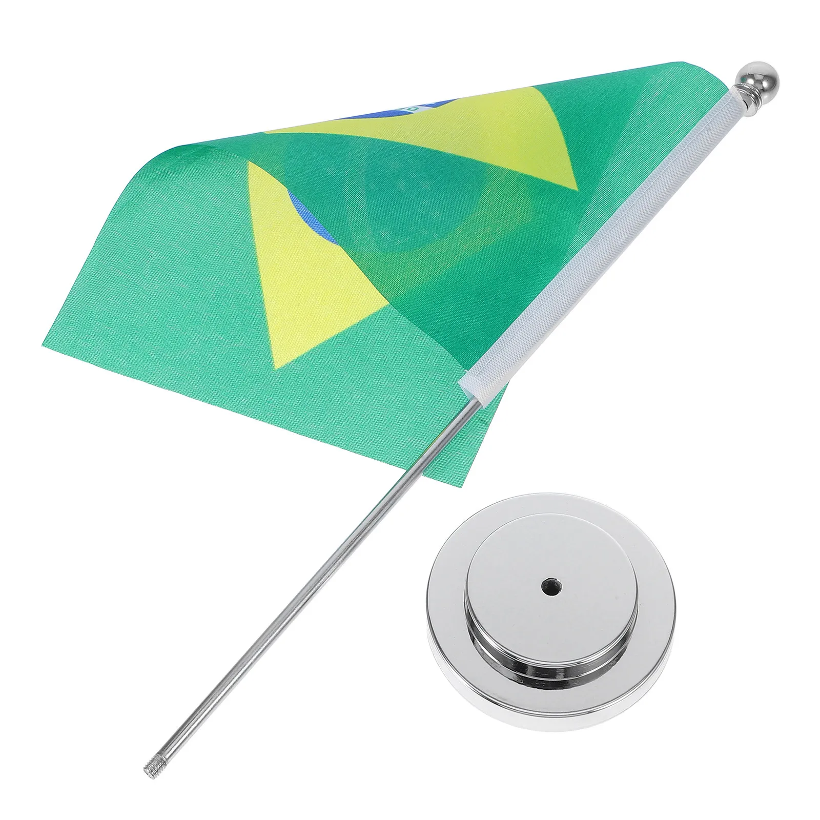 Small Brazil Flag for Desk Table Top Flag with Base Polyester Vibrant Colors Quick Install Festive International Country Flags