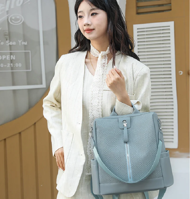 New Korean Fashion Soft Leather Large Capacity Travel Backpacks Women's Anti Theft Shoulder Bags Totes Notebook School Bag