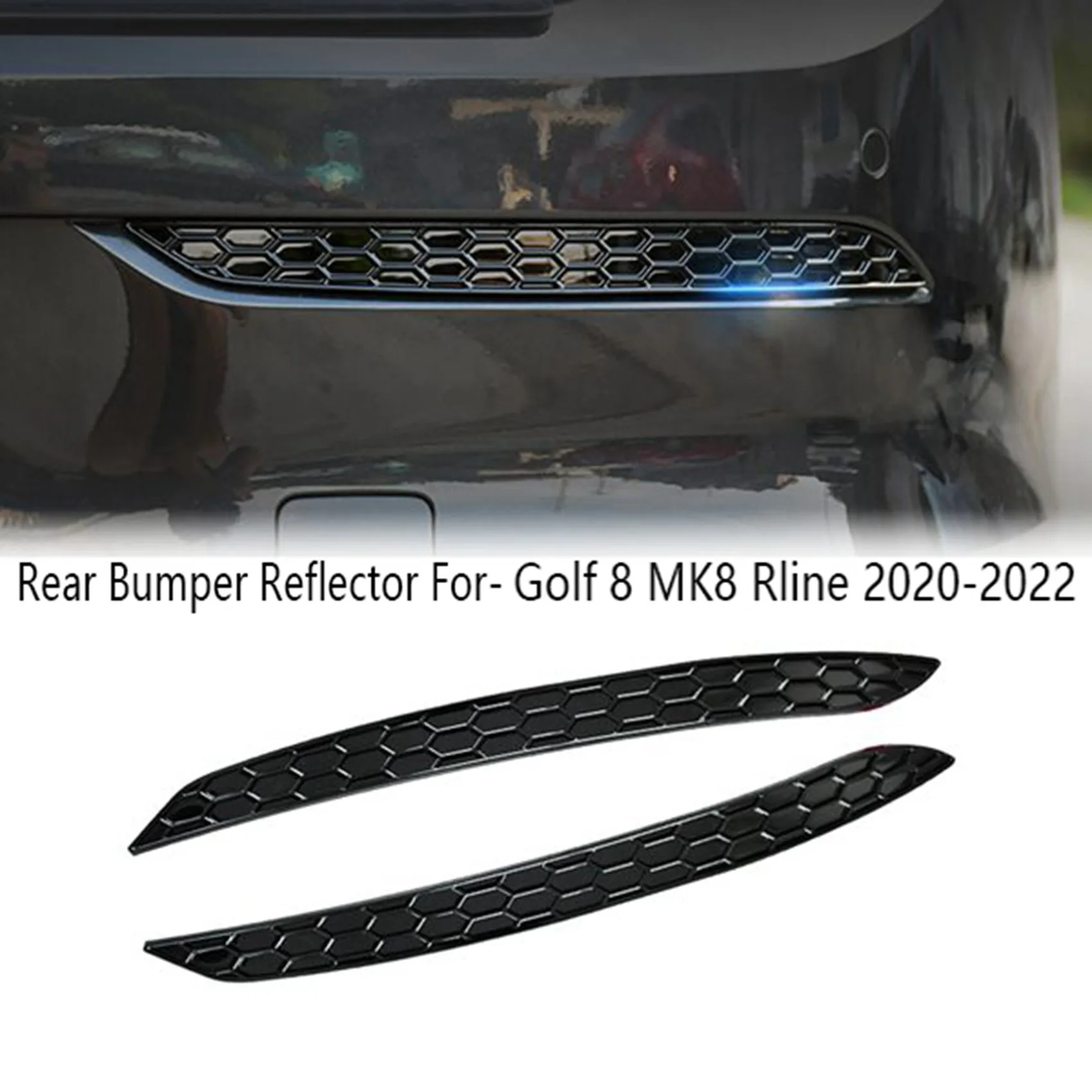NEW HOT In Stock-Car Reflective Strips Honeycomb Reflector Strips For-VW Golf 8 MK8 Rline 2020-2022