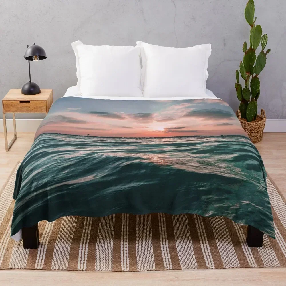 

Ocean Sunrise Throw Blanket Soft Bedroom Blanket for Night Sleeping