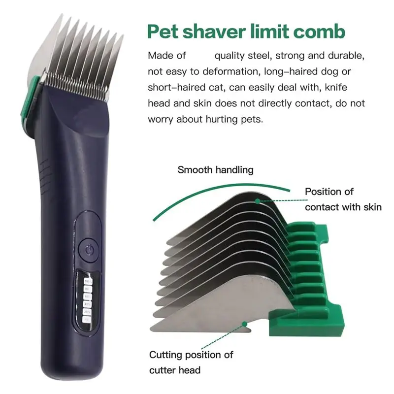 A39F Top For Waldorf ARCO 1854 Electric Clipper Limit Comb Set Animal Pet Shaver Stainless Steel 8-Color Hair Guide