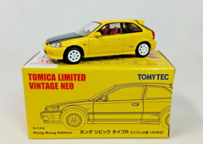 TOMICA 1:64 TLV Honda Civic SIRII EK9 EF9 Hong Kong Limited Civic Alloy car model decoration