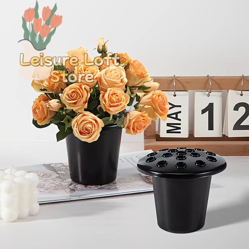 2Pcs Grave Memorial Vases UV Resistant Graveyard Flower Pots for Cemetery Tombstone Ornament Funeral Tribute Supplies