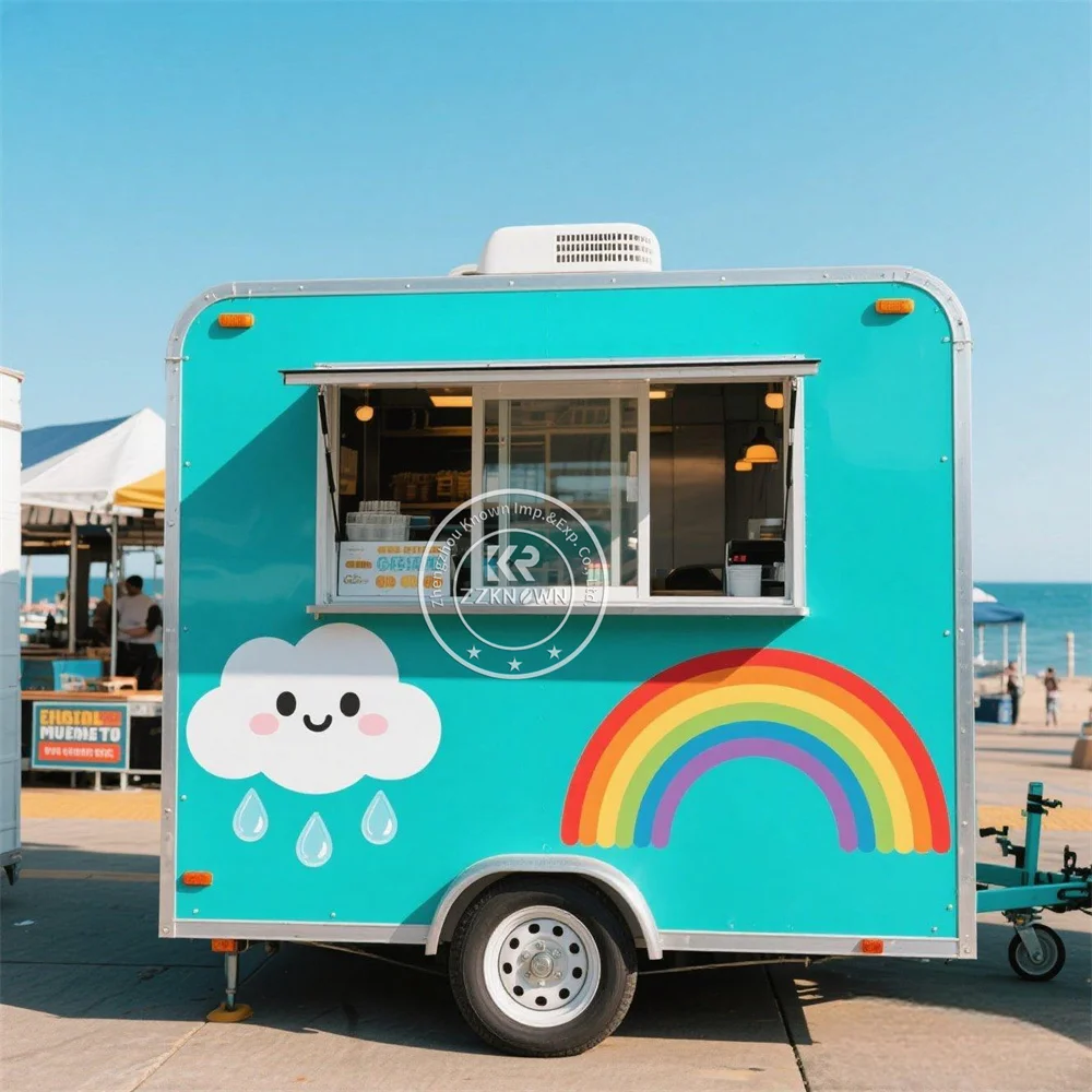 

Mobile Food Truck Full Equipped Hot Dog Pizza Trailer Concession Catering Cart Street Restaurant Fast Food Trailer For Sale