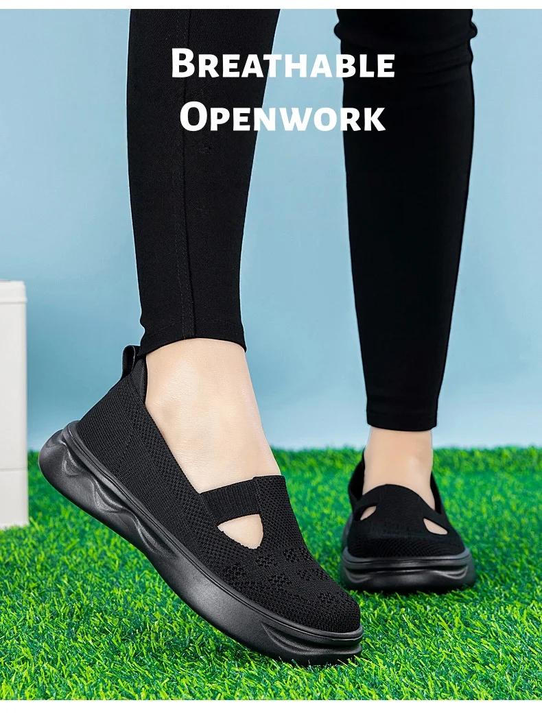 

Women's Slip-On Lightweight Non-Slip Soft-Soled Mums' Shoes Casual Active Walking Shoes for Middle-Aged Women