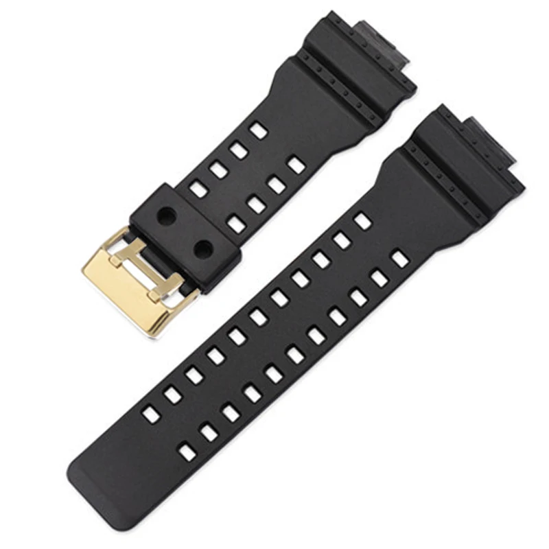 Silicone Rubber Watch Band Strap Fit For Casio G Shock GA110 GA100 400 Replacement Black Waterproof Watchbands16mm Accessories