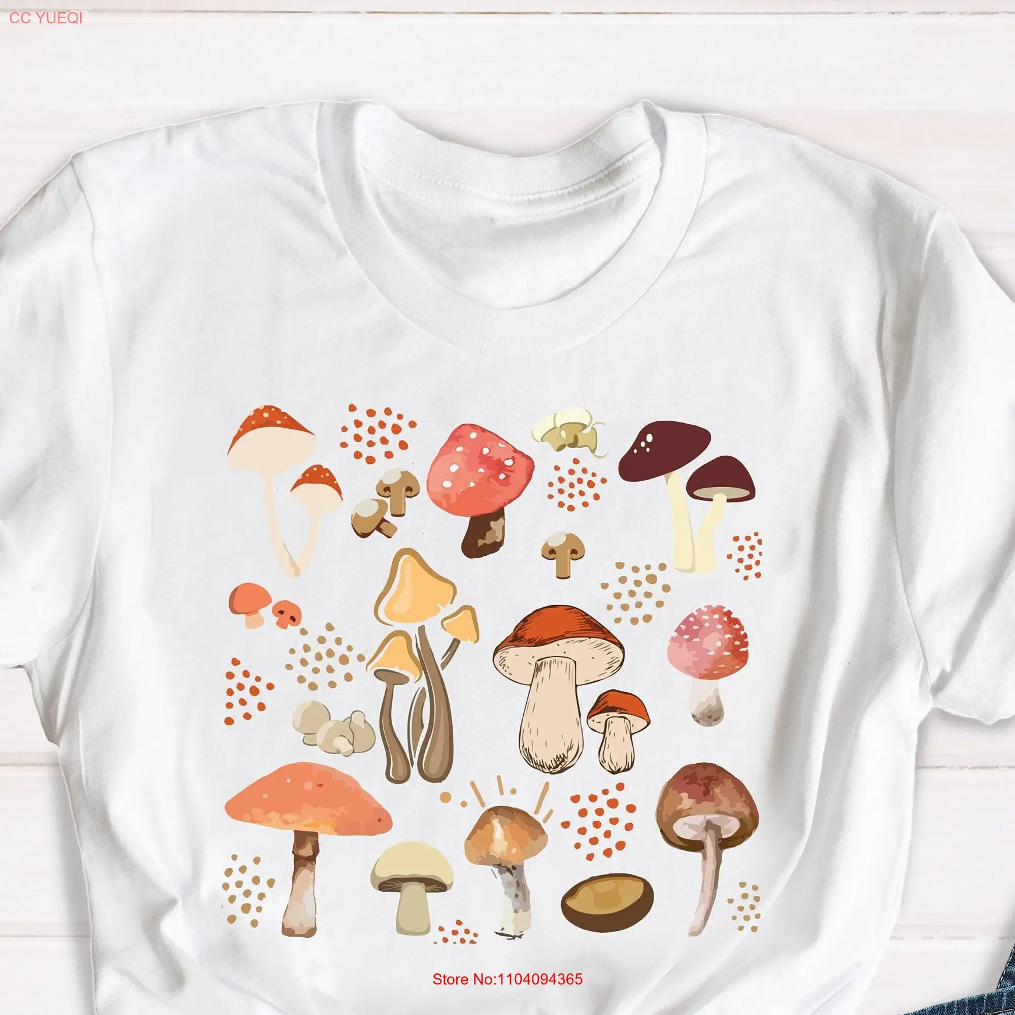 Mushroom T Shirt Magic Botanical Decor ArT Aesthetic Hippie Nature Lover long or short sleeves