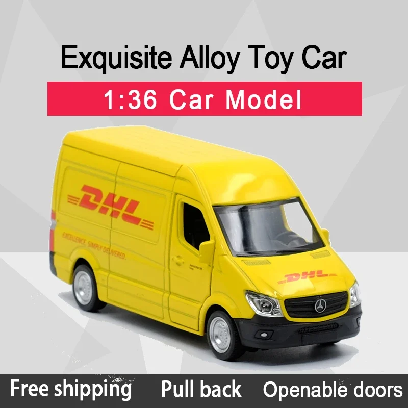 

RMZ CITY 1:36 Sprinter Van (DHL) Alloy Diecast Car Model Toy With Pull Back For Children Gifts Toy Collection