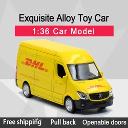 RMZ CITY 1:36 Sprinter Van (DHL) Alloy Diecast Car Model Toy With Pull Back For Children Gifts Toy Collection