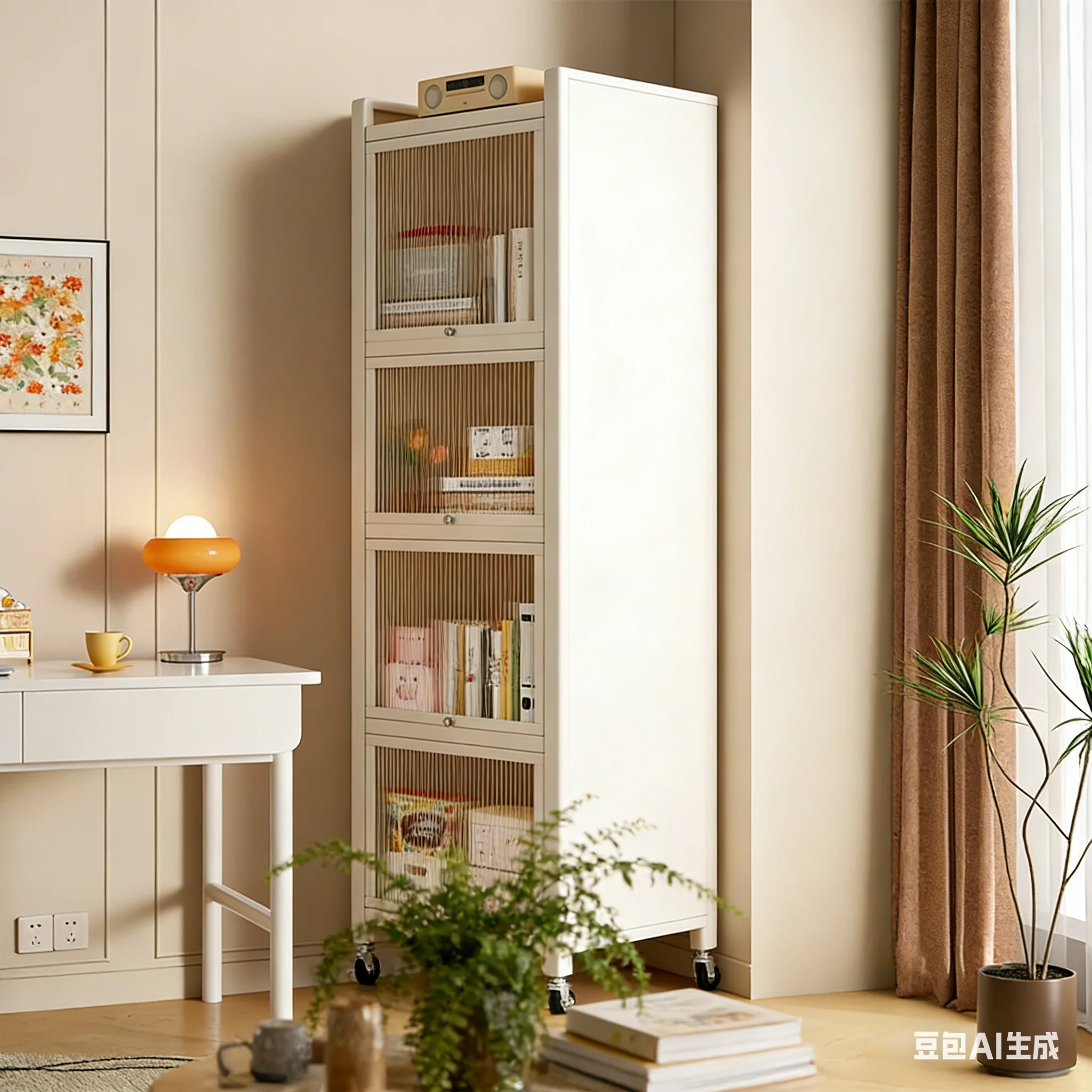 aoliviya-modern-steel-bookshelf-storage-rack-floor-standing-narrow-with-childrens-bookcase-household-dustproof-display-cabinet-f