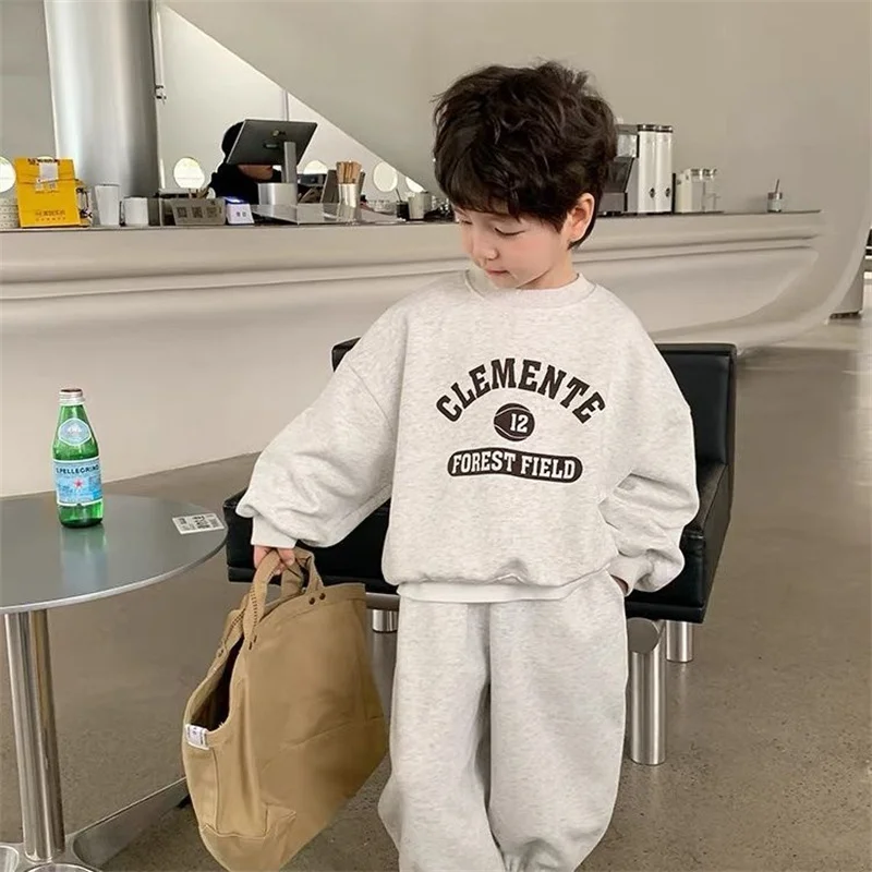 

Boys Sweatshirts +Pants Kids Suits 2PCS/Set Cotton 2024 Newest Spring Autumn Cotton Jogging Suit Teenagers Children Clothing