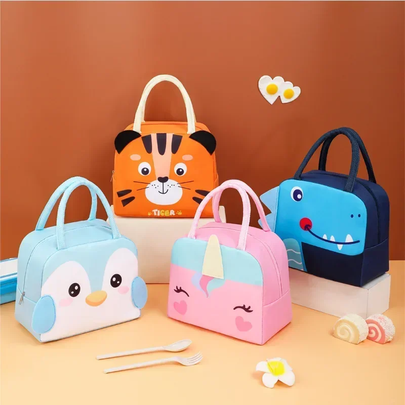 Simpatica scatola per il pranzo isolante Borsa termica per frigorifero portatile Scuola per bambini Borsa per il pranzo con isolamento termico Tote