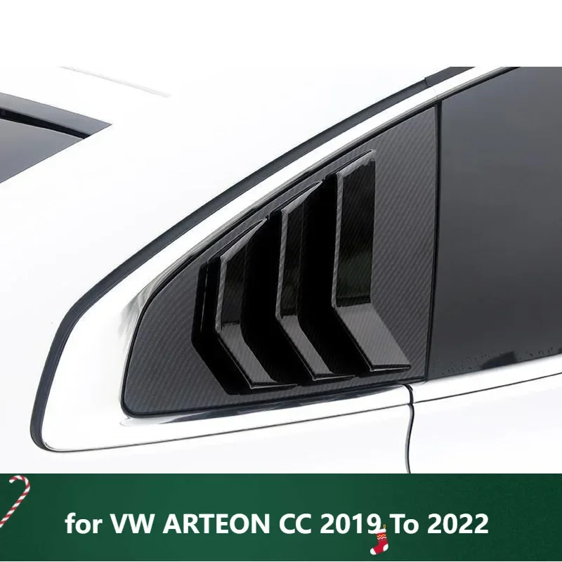 

New！ Window Louver Side Vent Trim for VW ARTEON CC 2019 To 2022 Car Rear Window Shutter Cover Trim Gloss Black Accessories