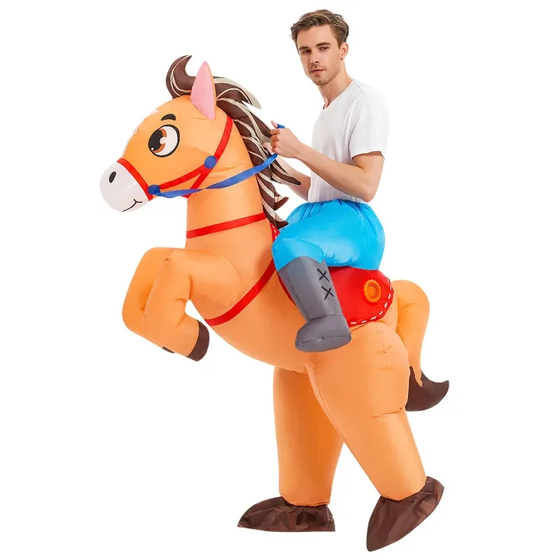 Sky01 Disfraces inflables de caballo de vaquero y pato para adultos, mascota de Anime, juego de rol elegante, disfraz de Cosplay para fiesta de Halloween y Navidad DrWd01 @